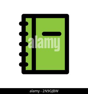 Diary icon line isolated on white background. Black flat thin icon on modern outline style. Linear symbol and editable stroke. Simple and pixel perfec Stock Vector