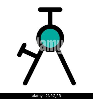 Compass divider icon line isolated on white background. Black flat thin icon on modern outline style. Linear symbol and editable stroke. Simple and pi Stock Vector