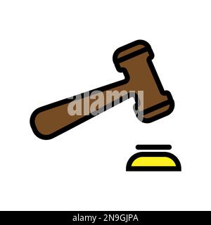 Verdict icon line isolated on white background. Black flat thin icon on modern outline style. Linear symbol and editable stroke. Simple and pixel perf Stock Vector