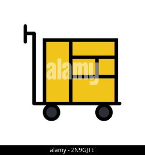 Deliver items icon line isolated on white background. Black flat thin icon on modern outline style. Linear symbol and editable stroke. Simple and pixe Stock Vector