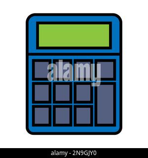 Calculator icon line isolated on white background. Black flat thin icon on modern outline style. Linear symbol and editable stroke. Simple and pixel p Stock Vector