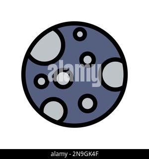 Moon icon line isolated on white background. Black flat thin icon on modern outline style. Linear symbol and editable stroke. Simple and pixel perfect Stock Vector