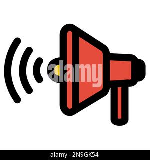 Marketing megaphone icon line isolated on white background. Black flat thin icon on modern outline style. Linear symbol and editable stroke. Simple an Stock Vector
