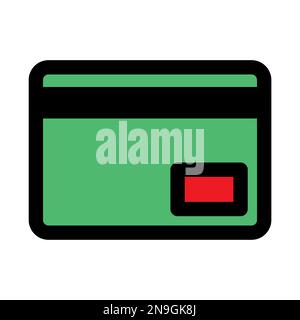 Credit card icon line isolated on white background. Black flat thin icon on modern outline style. Linear symbol and editable stroke. Simple and pixel Stock Vector