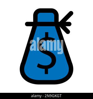 Poor money icon line isolated on white background. Black flat thin icon on modern outline style. Linear symbol and editable stroke. Simple and pixel p Stock Vector