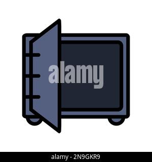 Empty safe icon line isolated on white background. Black flat thin icon on modern outline style. Linear symbol and editable stroke. Simple and pixel p Stock Vector