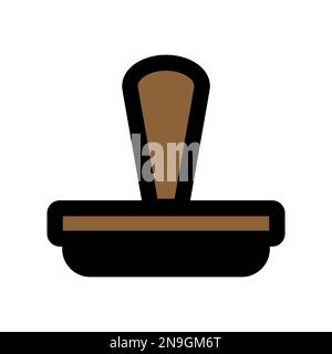 Stamp icon line isolated on white background. Black flat thin icon on modern outline style. Linear symbol and editable stroke. Simple and pixel perfec Stock Vector