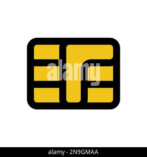 Credit card chip icon line isolated on white background. Black flat thin icon on modern outline style. Linear symbol and editable stroke. Simple and p Stock Vector