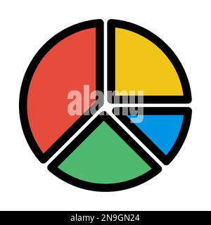 Pie chart icon line isolated on white background. Black flat thin icon on modern outline style. Linear symbol and editable stroke. Simple and pixel pe Stock Vector