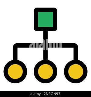 Organization diagram icon line isolated on white background. Black flat thin icon on modern outline style. Linear symbol and editable stroke. Simple a Stock Vector