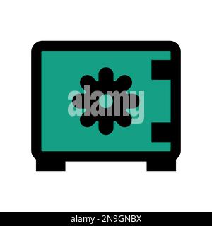 Safebox icon line isolated on white background. Black flat thin icon on modern outline style. Linear symbol and editable stroke. Simple and pixel perf Stock Vector