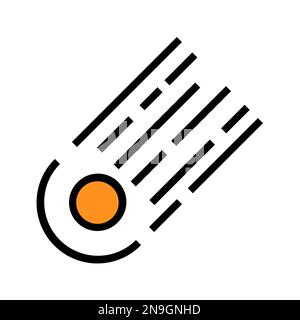 Meteor icon line isolated on white background. Black flat thin icon on modern outline style. Linear symbol and editable stroke. Simple and pixel perfe Stock Vector