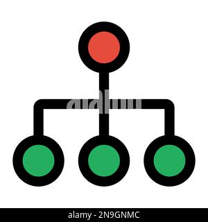 Organization diagram icon line isolated on white background. Black flat thin icon on modern outline style. Linear symbol and editable stroke. Simple a Stock Vector