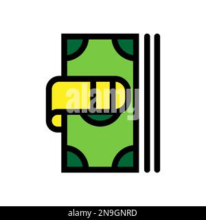 Money clip icon line isolated on white background. Black flat thin icon on modern outline style. Linear symbol and editable stroke. Simple and pixel p Stock Vector