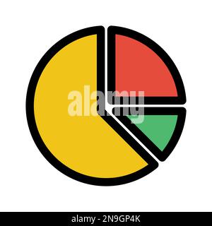 Pie chart icon line isolated on white background. Black flat thin icon on modern outline style. Linear symbol and editable stroke. Simple and pixel pe Stock Vector