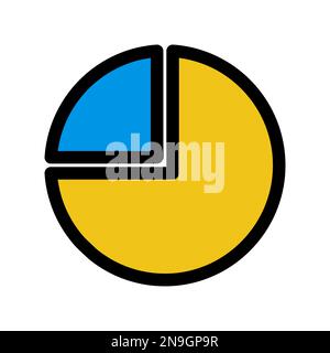 Pie chart icon line isolated on white background. Black flat thin icon on modern outline style. Linear symbol and editable stroke. Simple and pixel pe Stock Vector