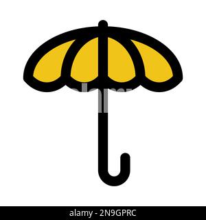 Umbrella icon line isolated on white background. Black flat thin icon on modern outline style. Linear symbol and editable stroke. Simple and pixel per Stock Vector