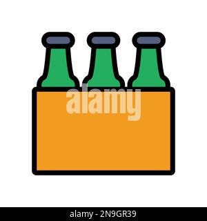 Beer pack icon line isolated on white background. Black flat thin icon on modern outline style. Linear symbol and editable stroke. Simple and pixel pe Stock Vector