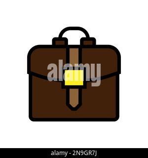 Business briefcase icon line isolated on white background. Black flat thin icon on modern outline style. Linear symbol and editable stroke. Simple and Stock Vector