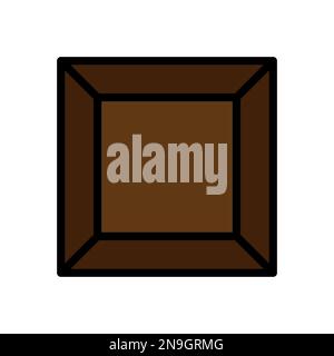 Wooden crate icon line isolated on white background. Black flat thin ...