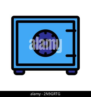 Safebox icon line isolated on white background. Black flat thin icon on modern outline style. Linear symbol and editable stroke. Simple and pixel perf Stock Vector