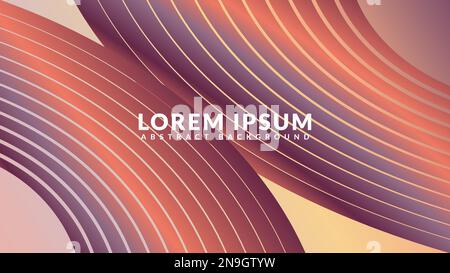 Elegant wavy brown gold ribbon. Abstract background design Stock Vector