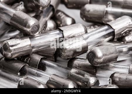 set of glass fuses on a white background Stock Photo