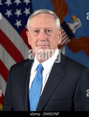 James N. Mattis, 26th Secretary of Defense, James Norman Mattis, retired United States Marine Corps four-star general who served as the 26th US secretary of defense from 2017 to 2019. Stock Photo