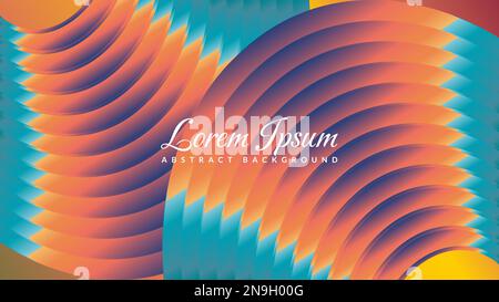 retro curved layer with multicolor gradient . abstract background design template Stock Vector