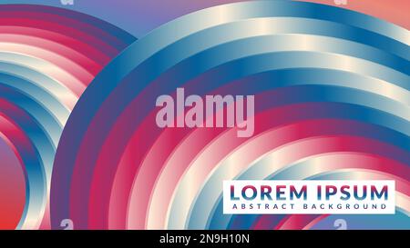 curved metal ribbon with multicolor gradient. futuristic abstract background design template Stock Vector