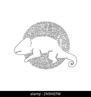 Continuous one curve line drawing of funny chameleon abstract art. Single line editable stroke vector illustration of color changing chameleon Stock Vector