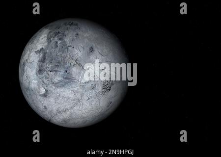 Digitally generated photograph of the dwarf planet Eris. Stock Photo