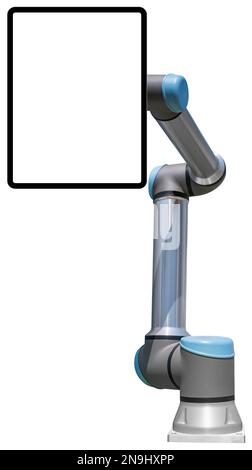 Robot arm with digital tablet Stock Photo