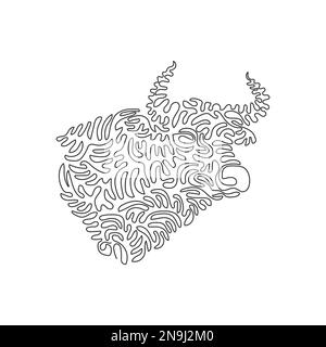 Continuous curve one line drawing of aggressive bull, curve abstract art. Single line editable stroke vector illustration of bulls very muscular neck Stock Vector
