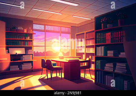 Premium Photo | A anime teenage girl in a library generated by ai