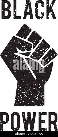 Black Power with fist sign Stock Vector
