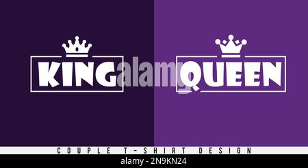 Premium Vector  T-shirt design king and queen. couple design t