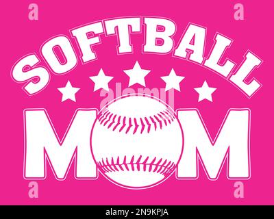 Softball Mom with softball Stock Vector