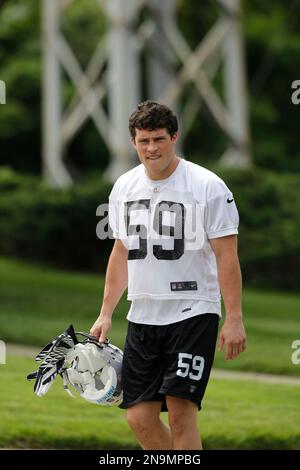 Carolina Panthers' Luke Kuechly is seen before an NFL football practice in  Charlotte, N.C., Friday, June 1, 2012. (AP Photo/Chuck Burton Stock Photo -  Alamy