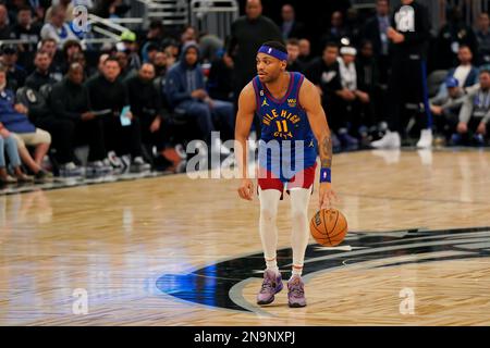 Orlando, United States. 11th Feb, 2023. Orlando, USA, February, 11th 2023: Cole  Anthony (50 Orlando) controls the ball during the NBA basketball match  between Orlando Magic and Miami Heat at Amway Center