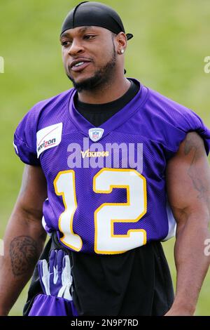 Minnesota Vikings' Percy Harvin is shown during an NFL football game  against the Seattle Seahawks, Sunday, Nov. 4, 2012, in Seattle. (AP  Photo/John Froschauer Stock Photo - Alamy