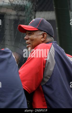 Former Twins great Tony Oliva watches batting practice before a baseball  game against the Detroit Tigers, Friday, May 25, 2012, in Minneapolis. (AP  Photo/Paul Battaglia Stock Photo - Alamy