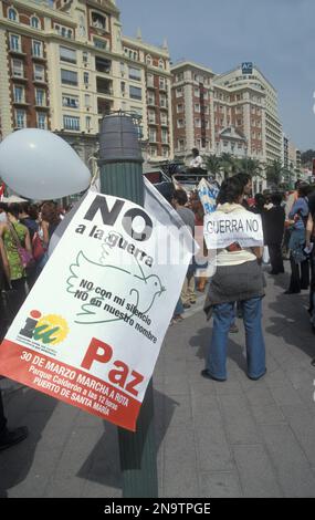 anti war demonstration, Malaga, Spain Stock Photo