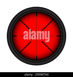 Various weapon thermal infrared sight, sniper rifle optical scope. Hunting gun viewfinder with crosshair. Aim, shooting mark symbol. Military target Stock Vector