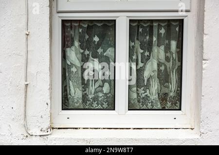 Irish Window Curtain Stock Photo