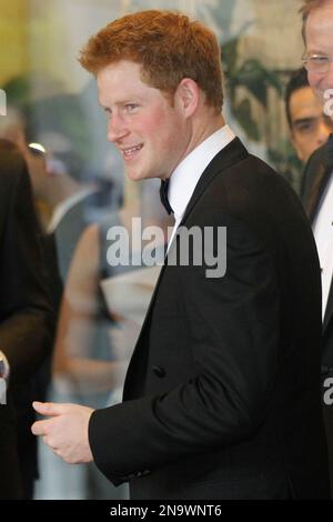 Britain's Prince Harry arrives at the Atlantic Council Annual Awards Dinner in Washington, Monday, May 7, 2012. (AP Photo/Charles Dharapak)