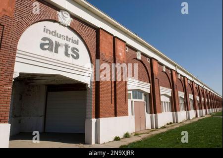 Exterior view of the Industrial Arts Building on the old state fairgrounds in Lincoln, NE; Lincoln, Nebraska, United States of America Stock Photo