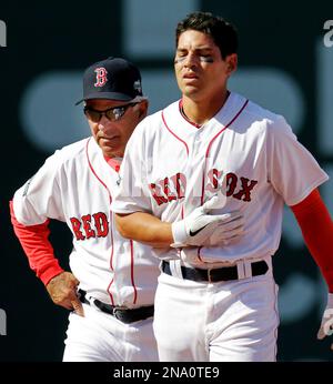 St. Petersburg, FL. USA; Boston Red Sox first baseman Bobby Dalbec (29)  gets ready in the field during a major league baseball game against the  Tampa Stock Photo - Alamy