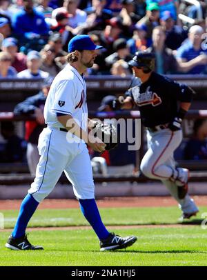 Atlanta Braves Martin Prado heads for home after hitting a homerun