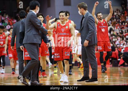 Funabashi Arena, Chiba, Japan. 12th Feb, 2023. Yuki Togashi (Jets), FEBRUARY 12, 2023 - Basketball : 2022-23 B.LEAGUE B1 game between Chiba Jets - Nagoya Diamond Dolphins at Funabashi Arena, Chiba, Japan. Credit: YUTAKA/AFLO SPORT/Alamy Live News Stock Photo